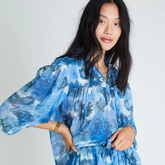 Blouse And Skirt In Sapphire Berry - Picture 5 of 6